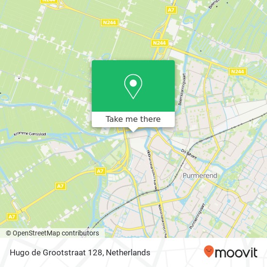 Hugo de Grootstraat 128, 1441 KN Purmerend map