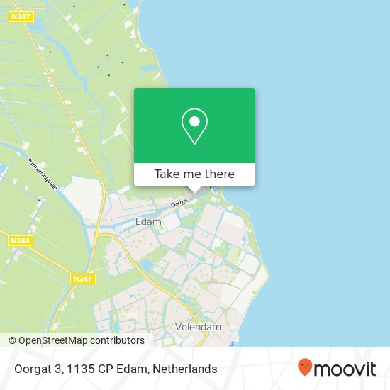 Oorgat 3, 1135 CP Edam map