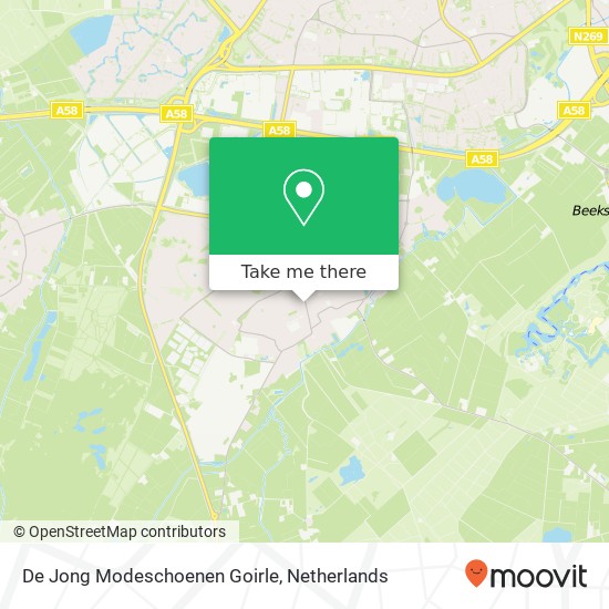 De Jong Modeschoenen Goirle, Tilburgseweg 40 map
