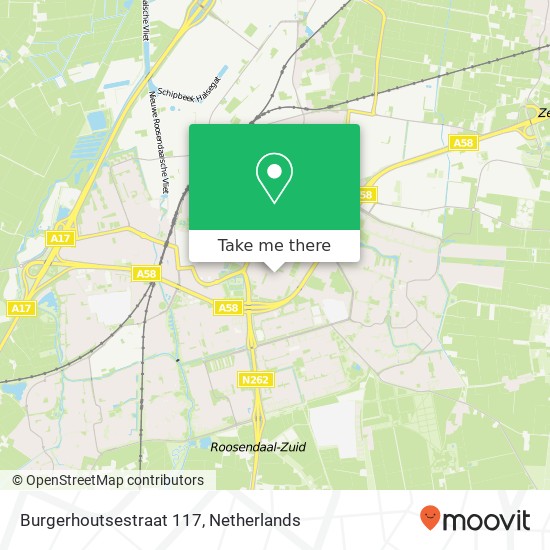 Burgerhoutsestraat 117, 4702 BC Roosendaal map