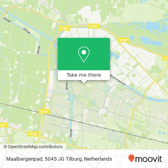 Maalbergenpad, 5045 JG Tilburg map