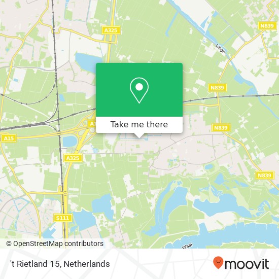 't Rietland 15, 6681 NA Bemmel map