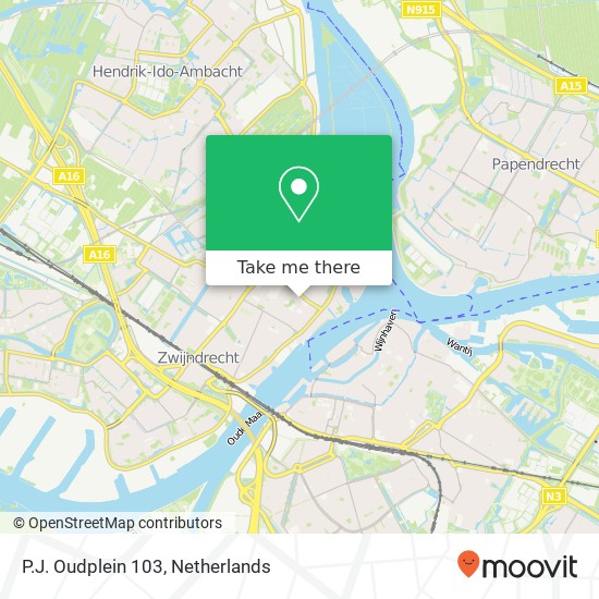 P.J. Oudplein 103, 3332 XH Zwijndrecht map