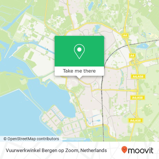 Vuurwerkwinkel Bergen op Zoom, Boutershemstraat map