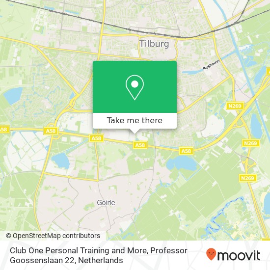 Club One Personal Training and More, Professor Goossenslaan 22 map