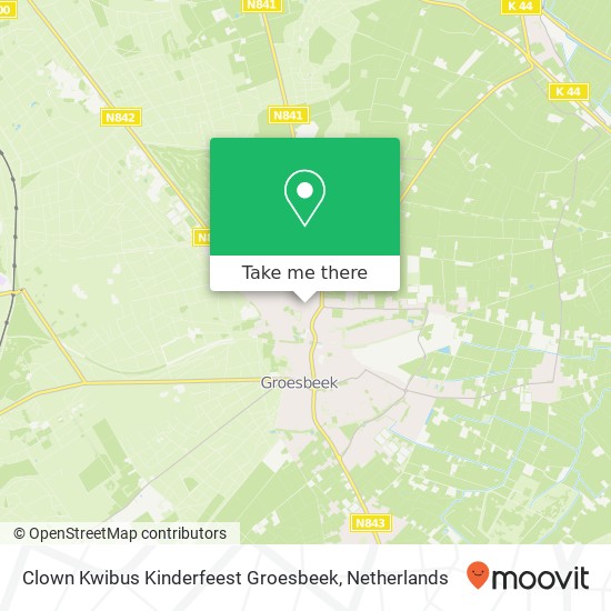 Clown Kwibus Kinderfeest Groesbeek map