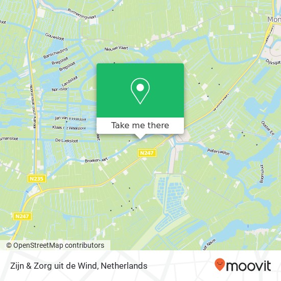 Zijn & Zorg uit de Wind, Broekermeerdijk Karte