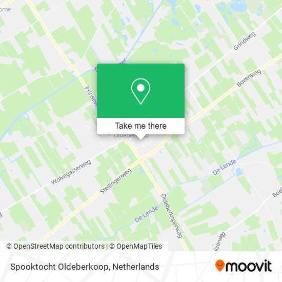 Spooktocht Oldeberkoop map