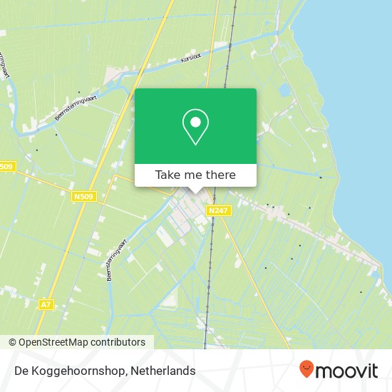 De Koggehoornshop, De Krommert 40 map
