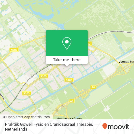 Praktijk Gowell Fysio en Craniosacraal Therapie, Rodosstraat 14 Karte