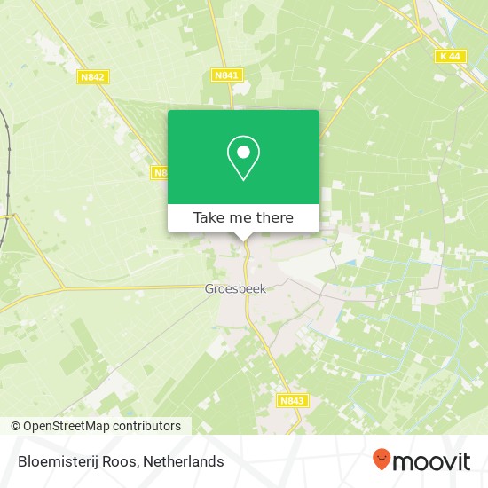Bloemisterij Roos, Molenweg 1A map
