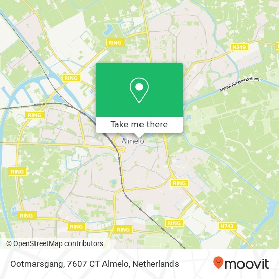 Ootmarsgang, 7607 CT Almelo Karte