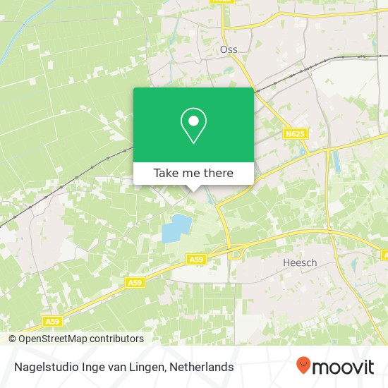 Nagelstudio Inge van Lingen, Hermelijnedreef 14 map