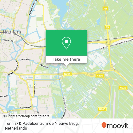 Tennis- & Padelcentrum de Nieuwe Brug, Vijfhuizerdijk 204A Karte