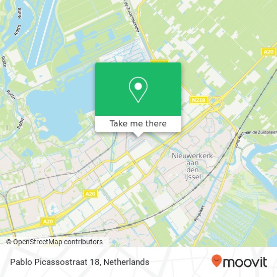 Pablo Picassostraat 18, 3059 VK Rotterdam map