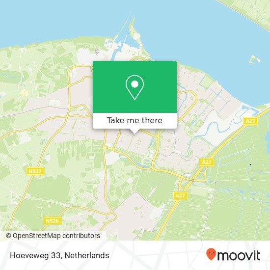 Hoeveweg 33, 1276 EZ Huizen Karte