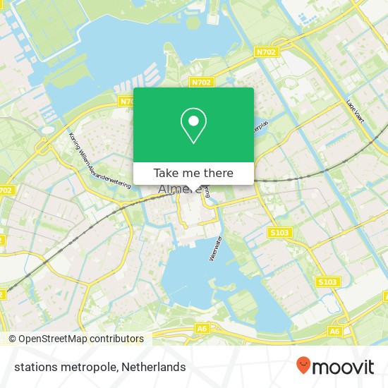 stations metropole, 1315 KH Almere-Stad Karte