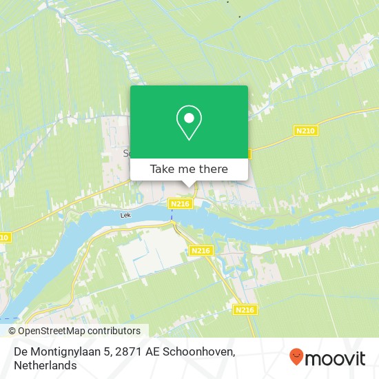 De Montignylaan 5, 2871 AE Schoonhoven map