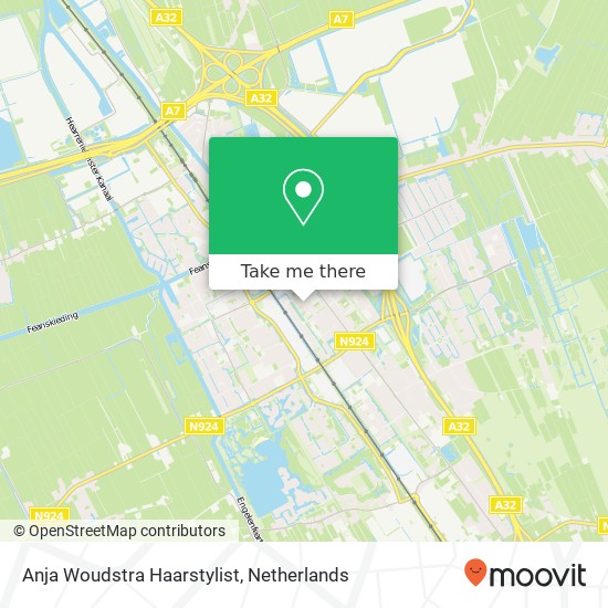 Anja Woudstra Haarstylist, Sieger van der Laanstraat 70 map