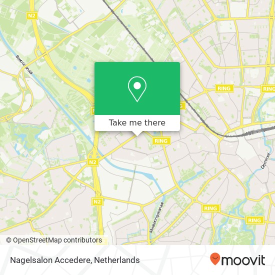 Nagelsalon Accedere, Hugo de Grootplein 9 map