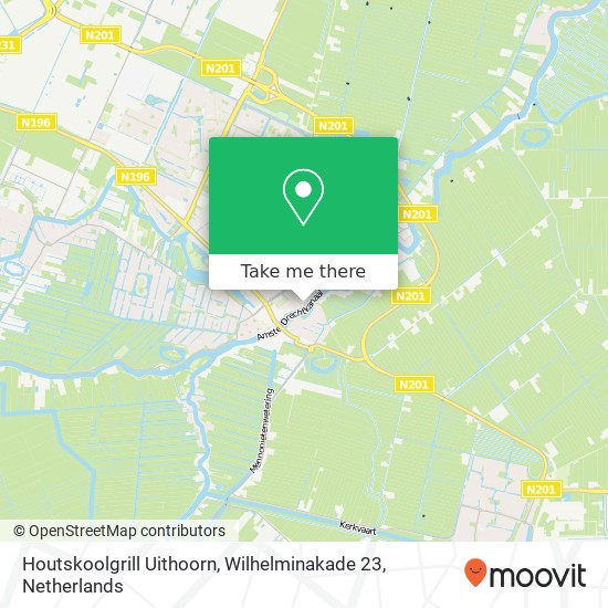 Houtskoolgrill Uithoorn, Wilhelminakade 23 map