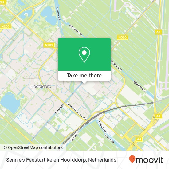 Sennie's Feestartikelen Hoofddorp, Tuinweg 26 map