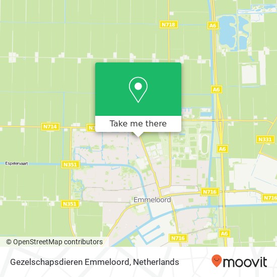 Gezelschapsdieren Emmeloord, Espelerlaan 77 map