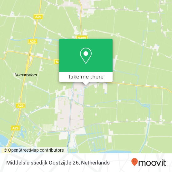 Middelsluissedijk Oostzijde 26, 3281 LD Numansdorp map