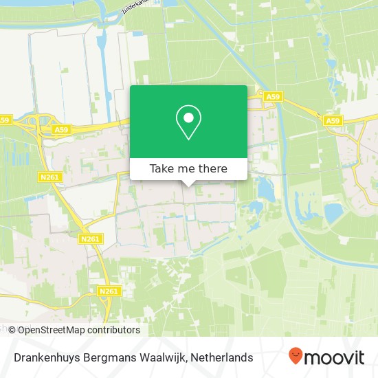 Drankenhuys Bergmans Waalwijk, Bloemenoordplein 28A map