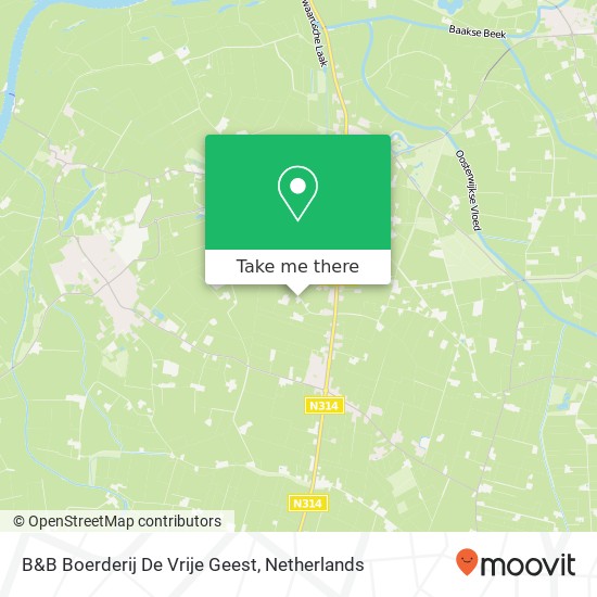 B&B Boerderij De Vrije Geest map