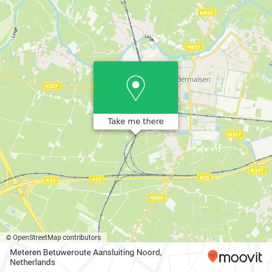 Meteren Betuweroute Aansluiting Noord map