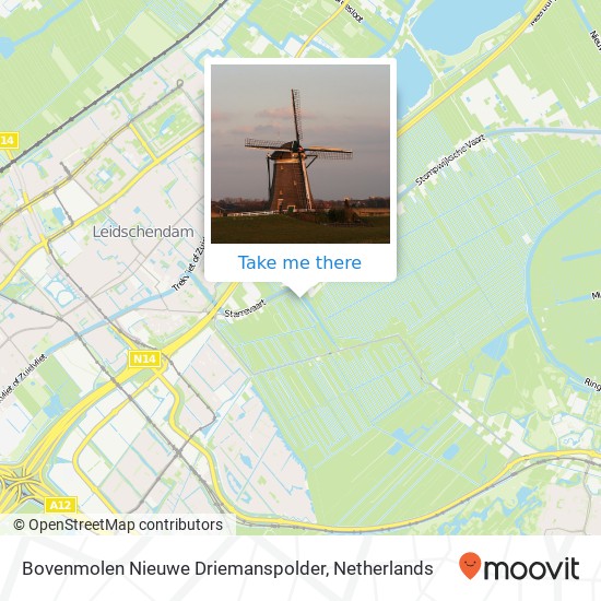 Bovenmolen Nieuwe Driemanspolder map