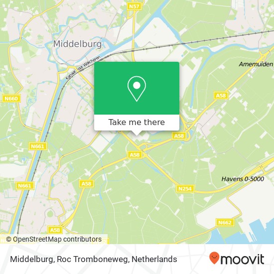 Middelburg, Roc Tromboneweg Karte