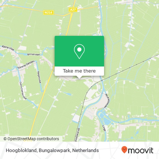 Hoogblokland, Bungalowpark map