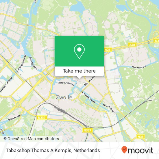 Tabakshop Thomas A Kempis map