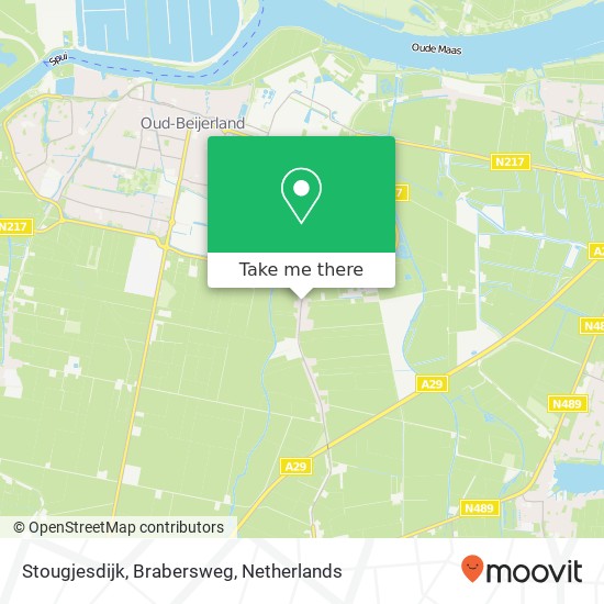 Stougjesdijk, Brabersweg map