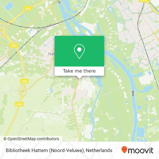 Bibliotheek Hattem (Noord-Veluwe) Karte