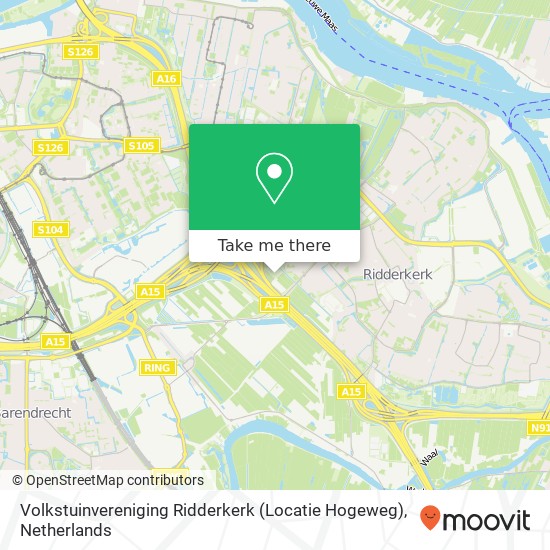 Volkstuinvereniging Ridderkerk (Locatie Hogeweg) map