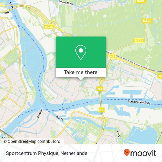 Sportcentrum Physique map