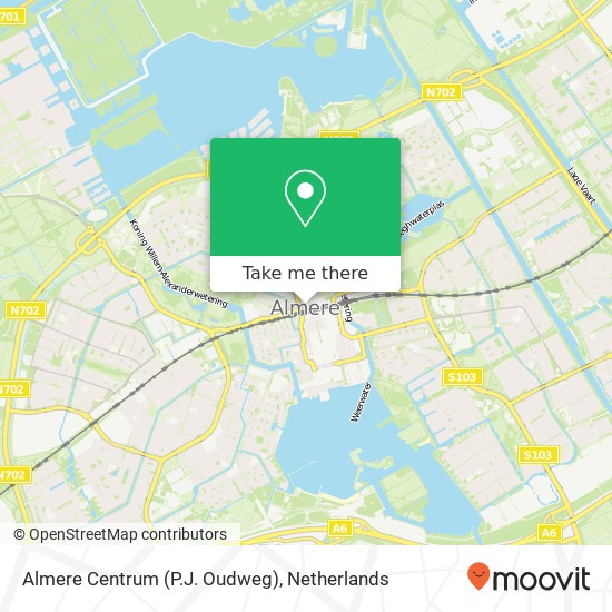 Almere Centrum (P.J. Oudweg) map