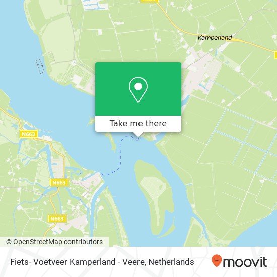 Fiets- Voetveer Kamperland - Veere Karte