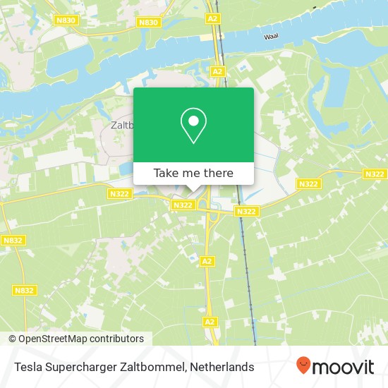 Tesla Supercharger Zaltbommel map