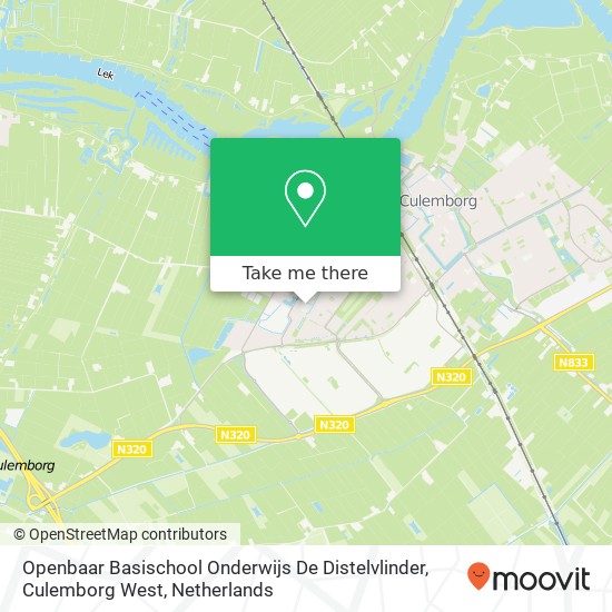 Openbaar Basischool Onderwijs De Distelvlinder, Culemborg West map