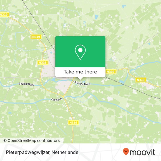 Pieterpadwegwijzer map