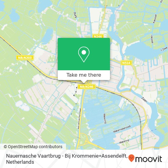 Nauernasche Vaartbrug - Bij Krommenie=Assendelft Karte