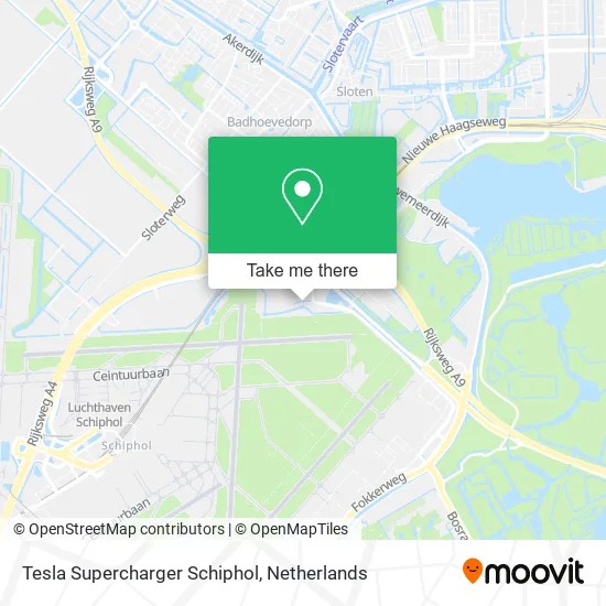 Tesla Supercharger Schiphol map