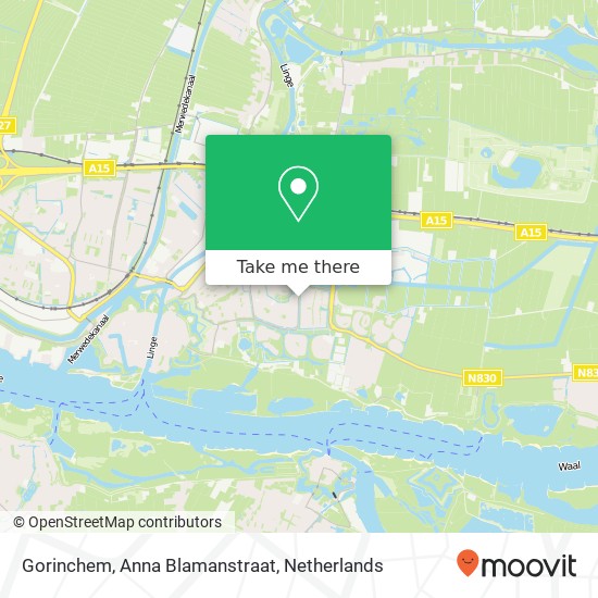Gorinchem, Anna Blamanstraat Karte