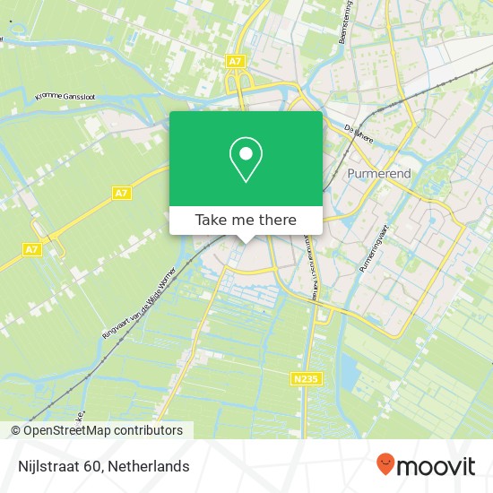 Nijlstraat 60, 1448 NX Purmerend Karte