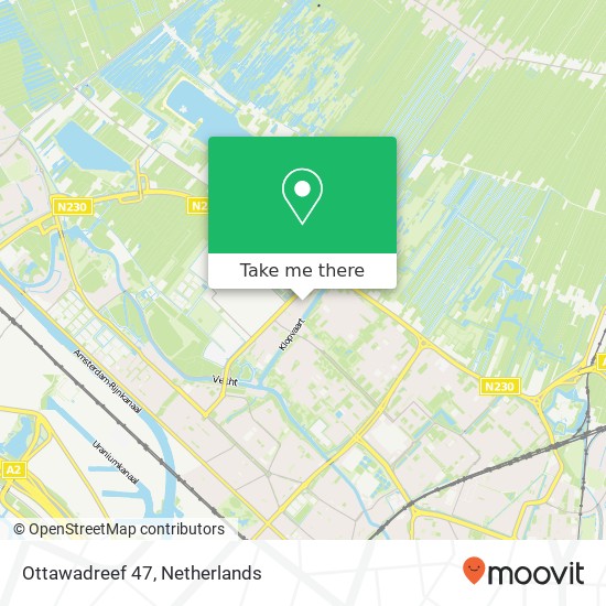 Ottawadreef 47, 3564 KS Utrecht map