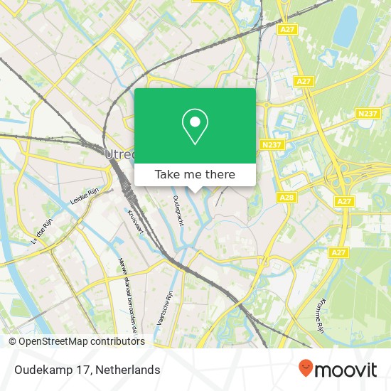 Oudekamp 17, 3512 KG Utrecht Karte